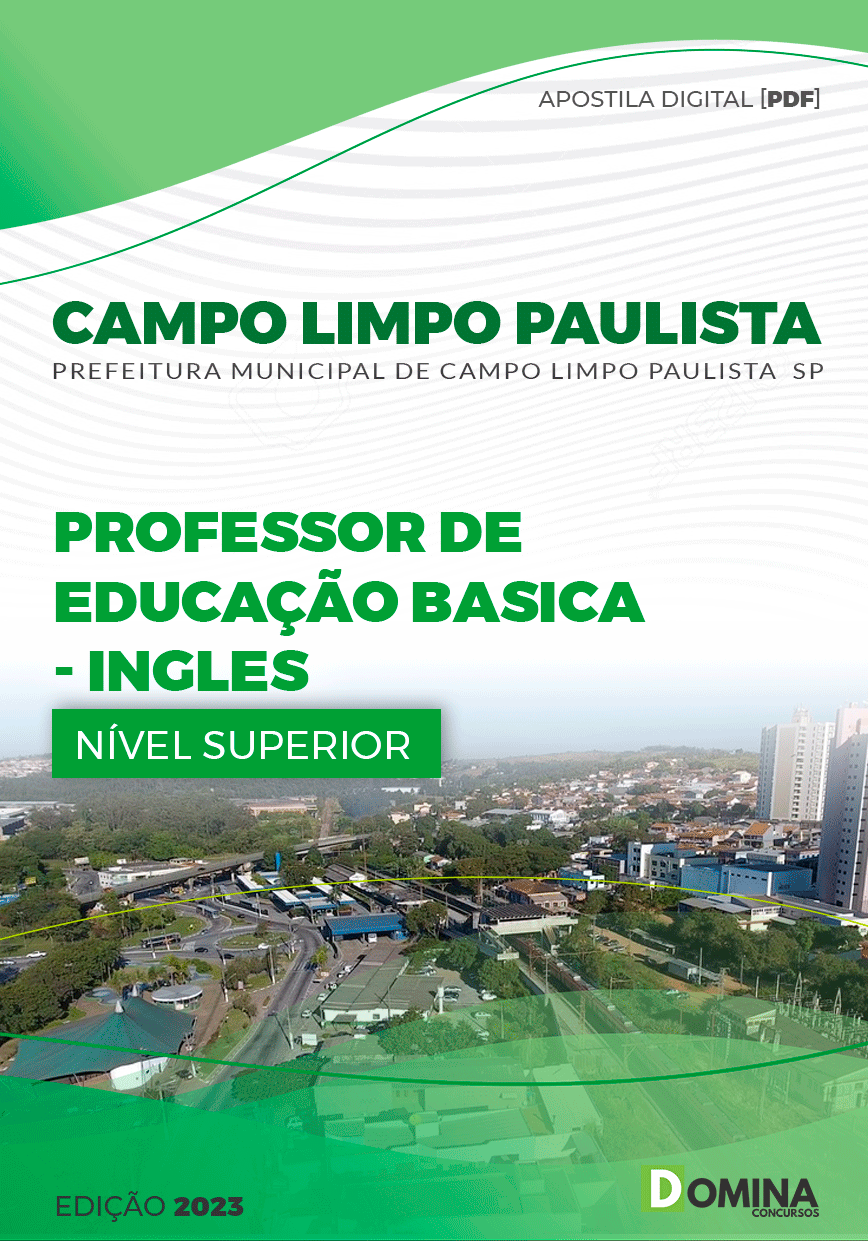 Apostila Pref Campo Limpo Paulista SP 2023 Professor EB II Inglês