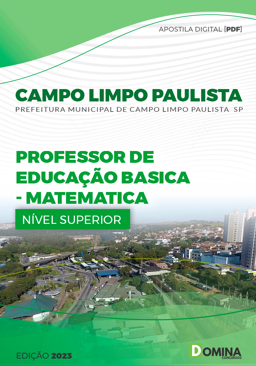 Apostila Pref Campo Limpo Paulista SP 2023 Professor EB Matemática