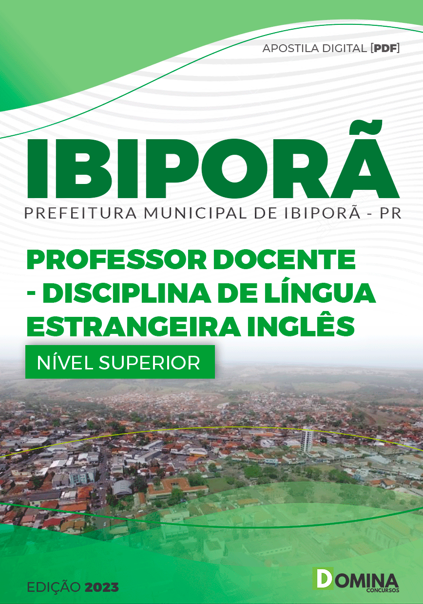 Apostila Pref Ibiporã PR 2023 Professor Docente Disciplina Inglês