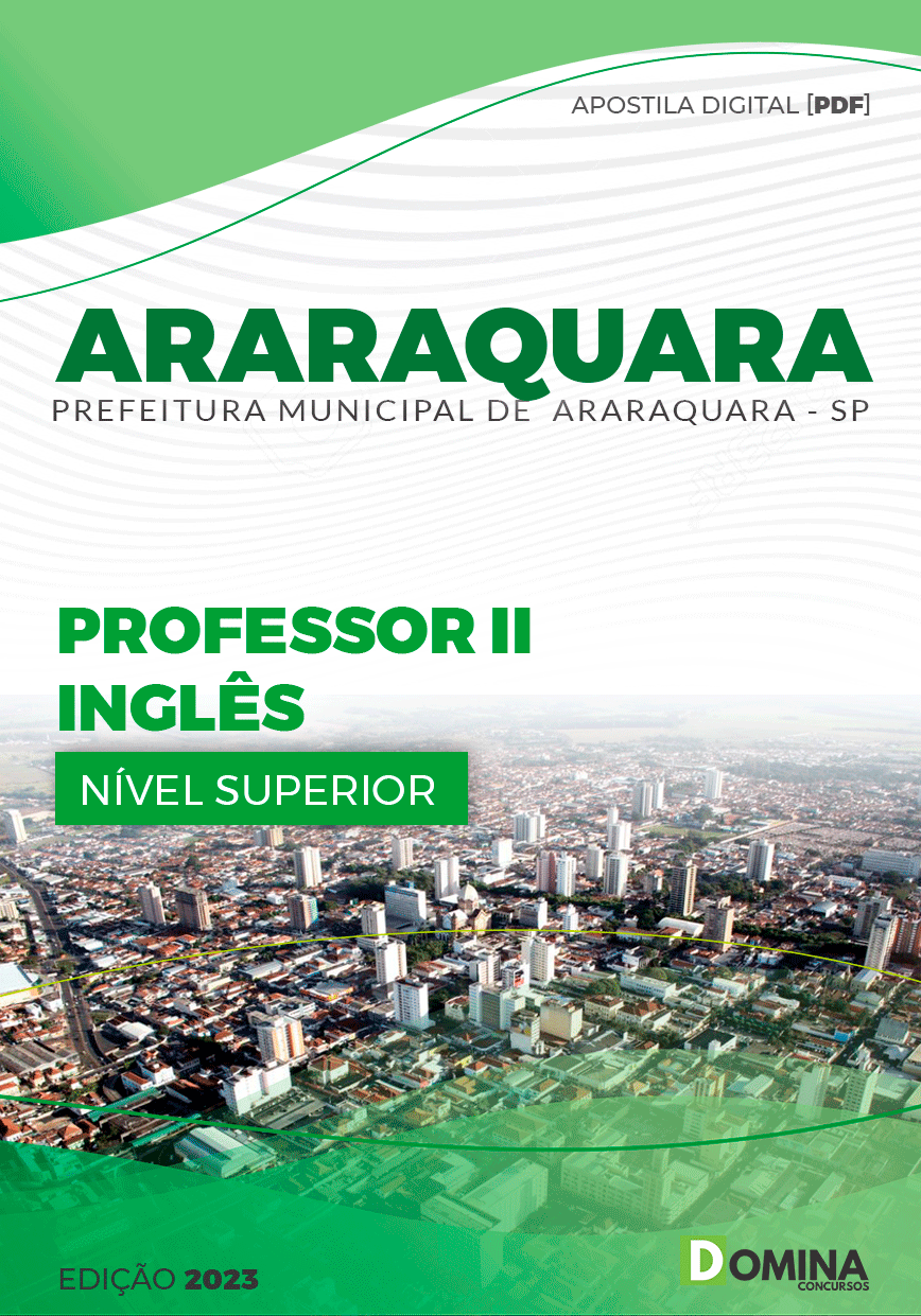 Apostila Pref Araraquara SP 2023 Professor II Inglês