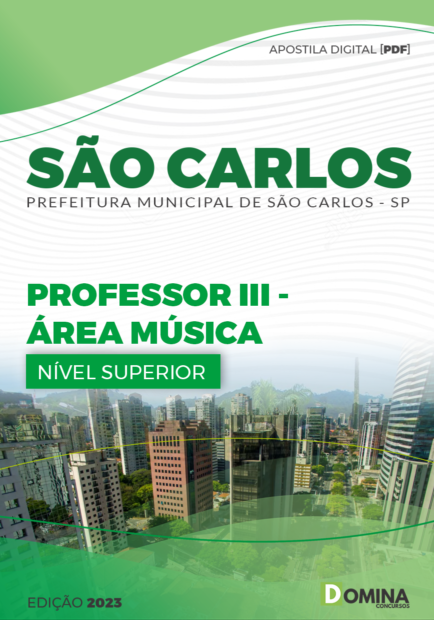 Apostila Pref São Carlos SP 2023 Professor III Música