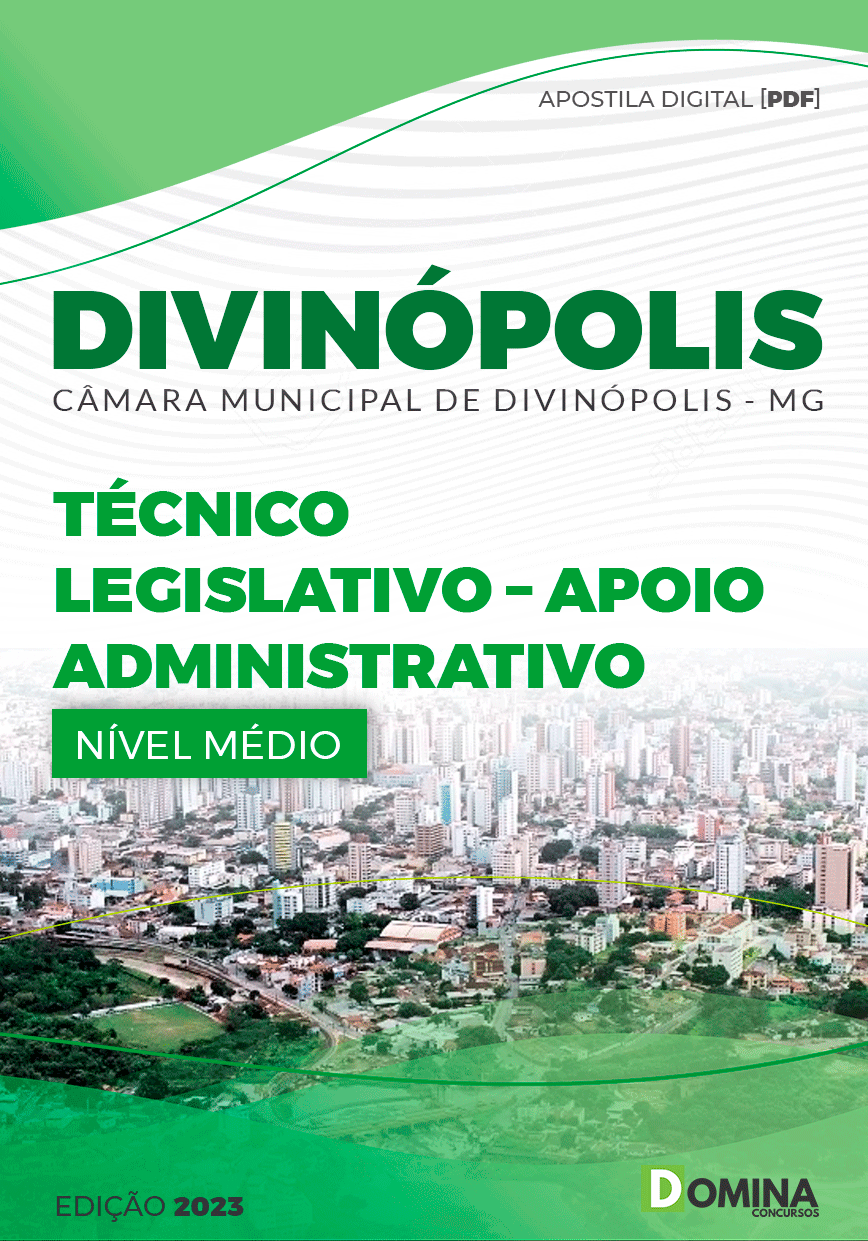 Apostila Câmara Divinópolis MG 2023 Técnico Legislativo Apoio Administrativo