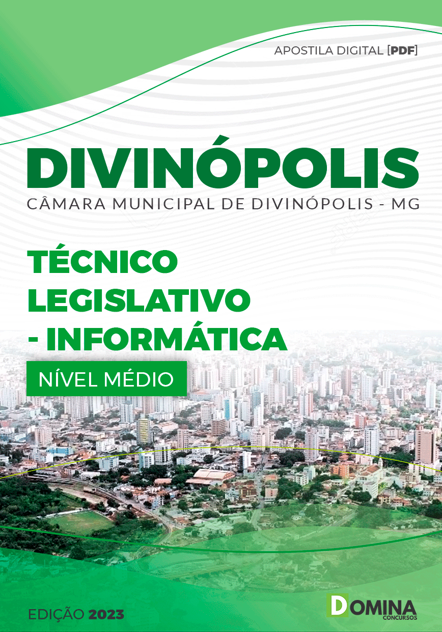 Apostila Câmara Divinópolis MG 2023 Técnico Legislativo Informática