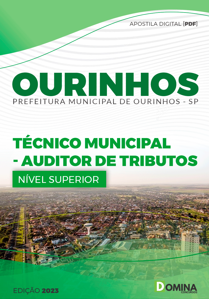 Apostila Pref Ourinhos SP 2023 Técnico Municipal Auditor Tributos