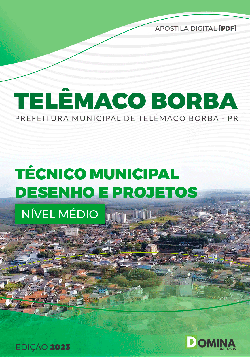 Apostila Pref Telêmaco Borba PR 2023 Técnico Municipal Desenhos Projetos