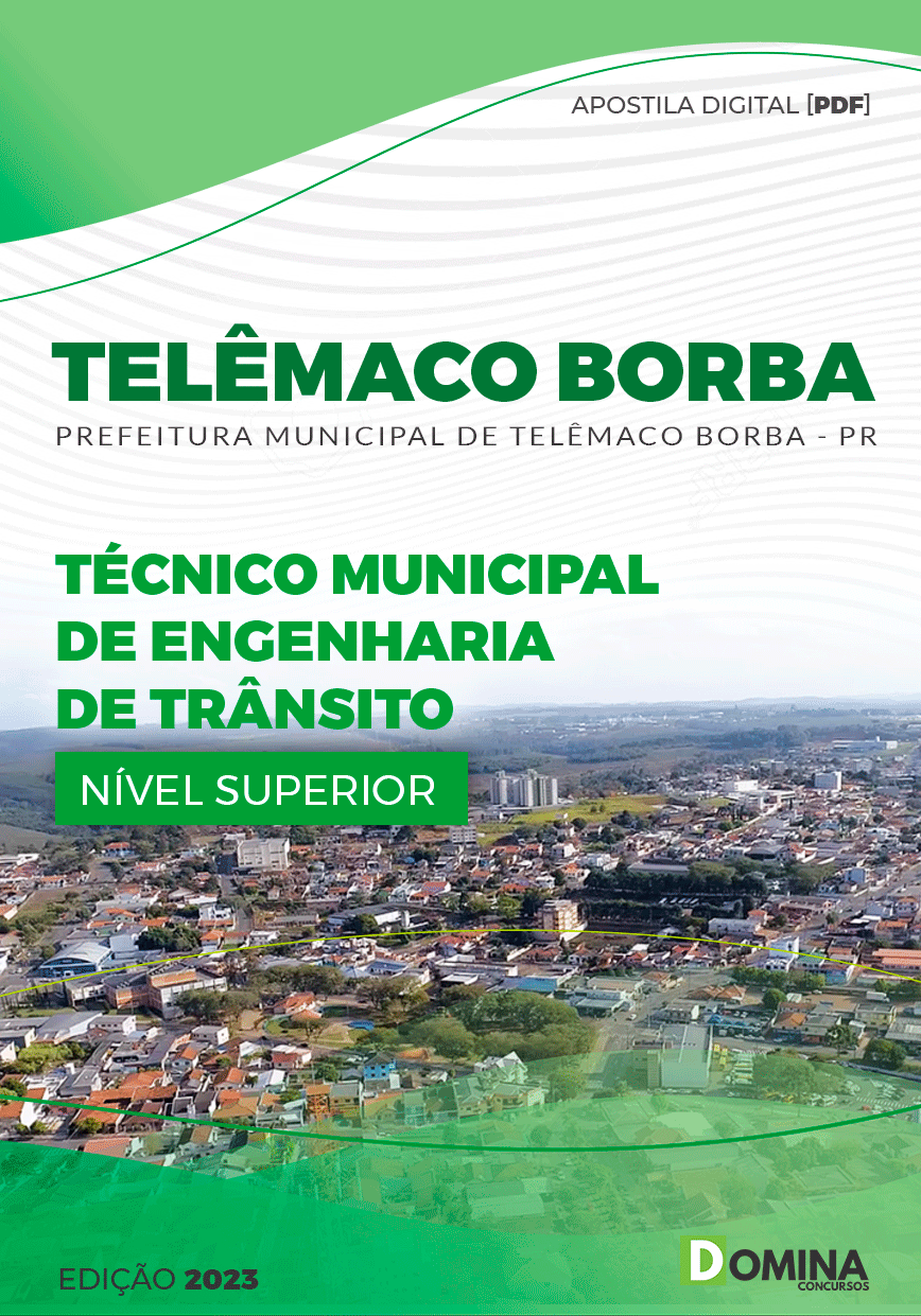 Apostila Pref Telêmaco Borba PR 2023 Téc Municipal Engenharia Trânsito