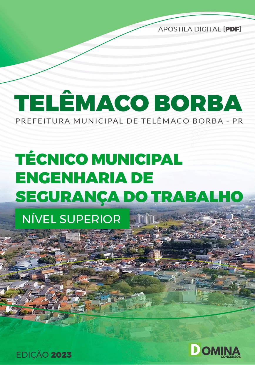 Apostila Pref Telêmaco Borba PR 2023 Téc Mun Eng Segurança Trabalho