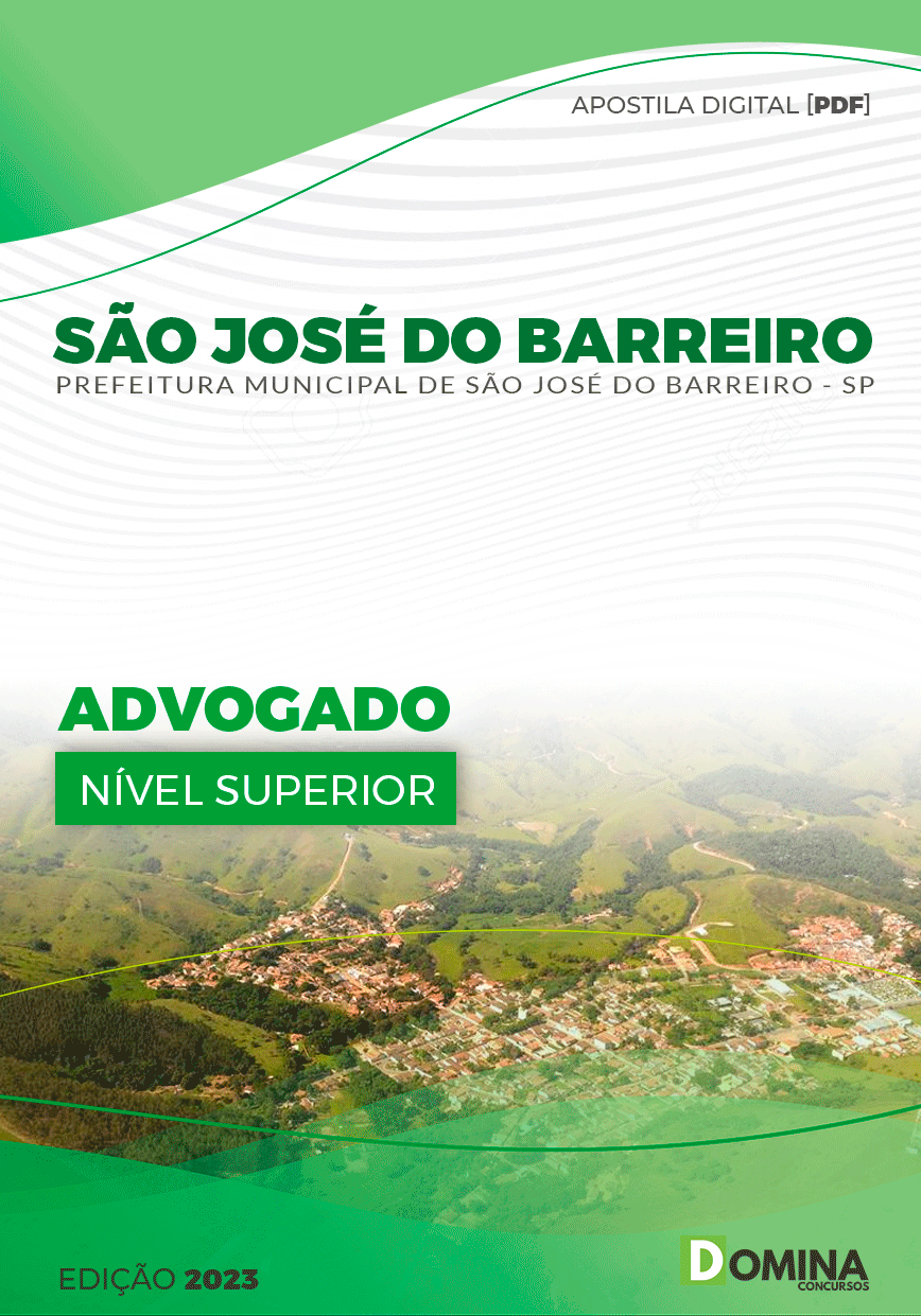 Apostila Pref São José do Barreiro SP 2023 Advogado