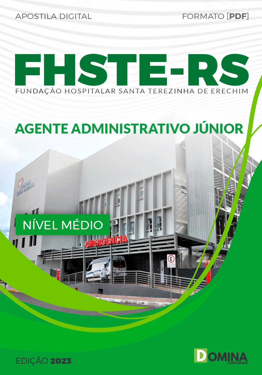 Apostila Concurso FHSTE RS 2023 Agente Administrativo Júnior