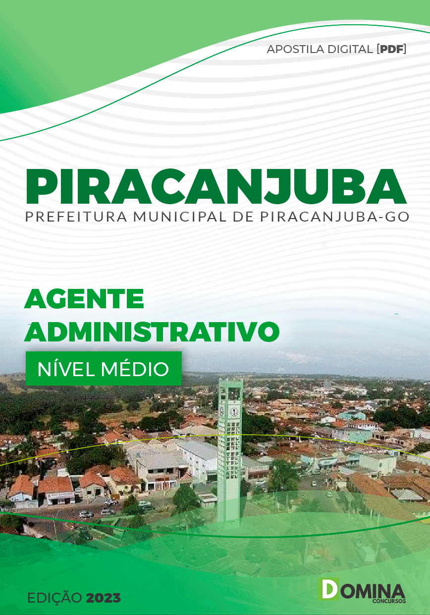 Apostila Concurso Pref Piracanjuba GO 2023 Agente Administrativo