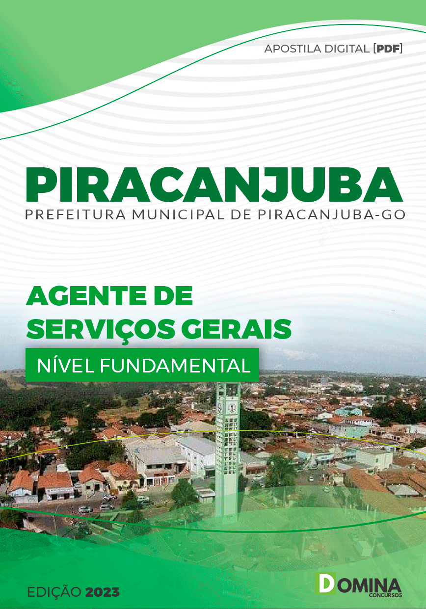 Apostila Pref Piracanjuba GO 2023 Agente Serviços Gerais
