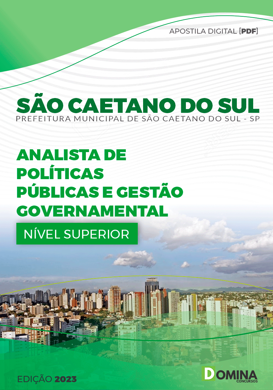 Apostila Pref São Caetano do Sul SP 2023 Analista Gestão Governamental