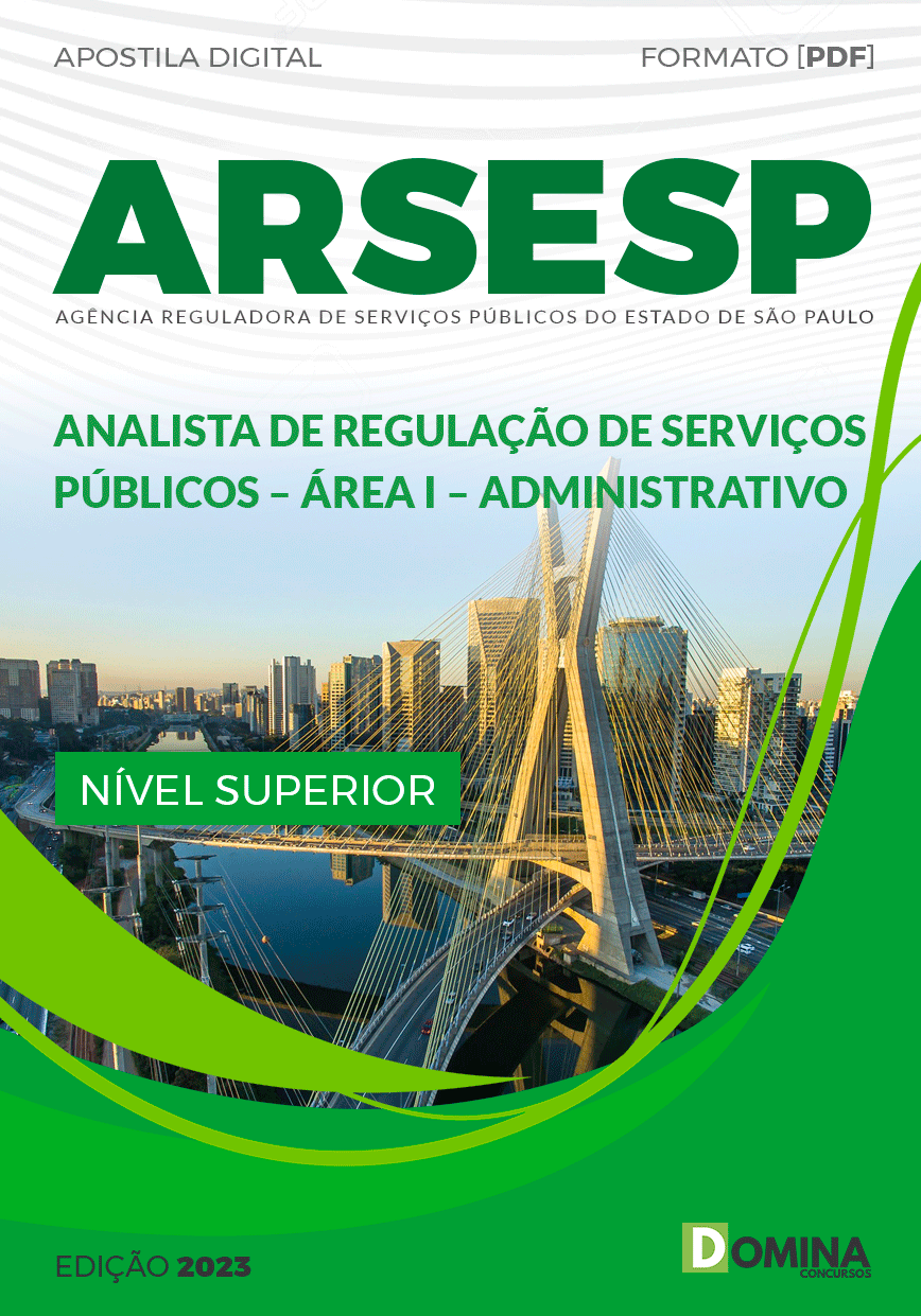 Apostila ARSESP SP 2023 Analista Reg Serv Público Administrativo