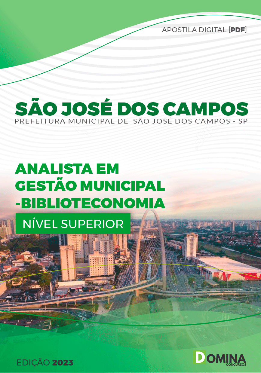 Pref São José dos Campos SP 2023 Analista Gestão Biblioteconomia