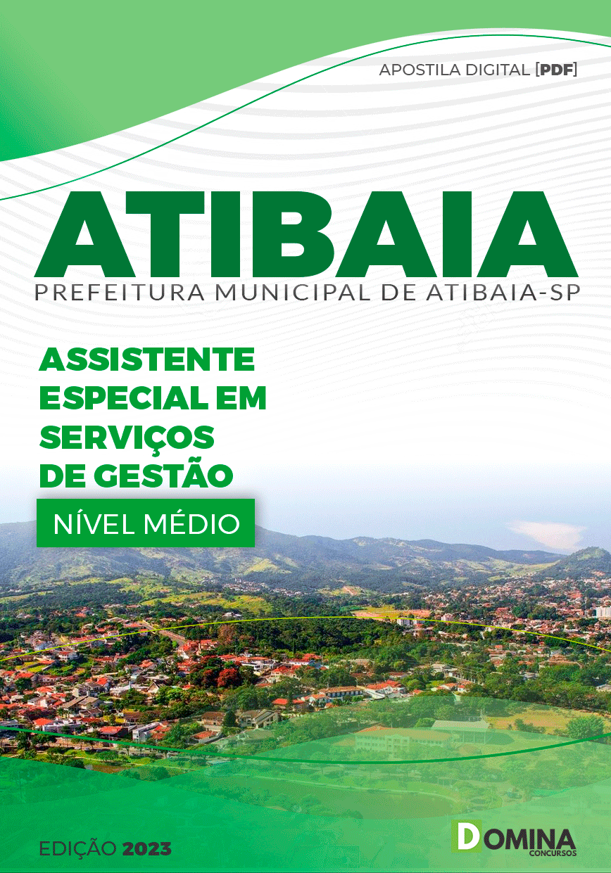 Apostila Pref Atibaia SP 2023 Assistente Especial Serviços Gestão