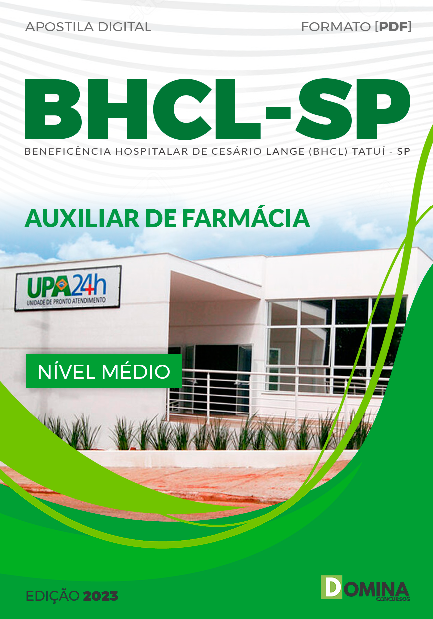 Apostila Processo Seletivo BHCL SP 2023 Auxiliar Farmácia