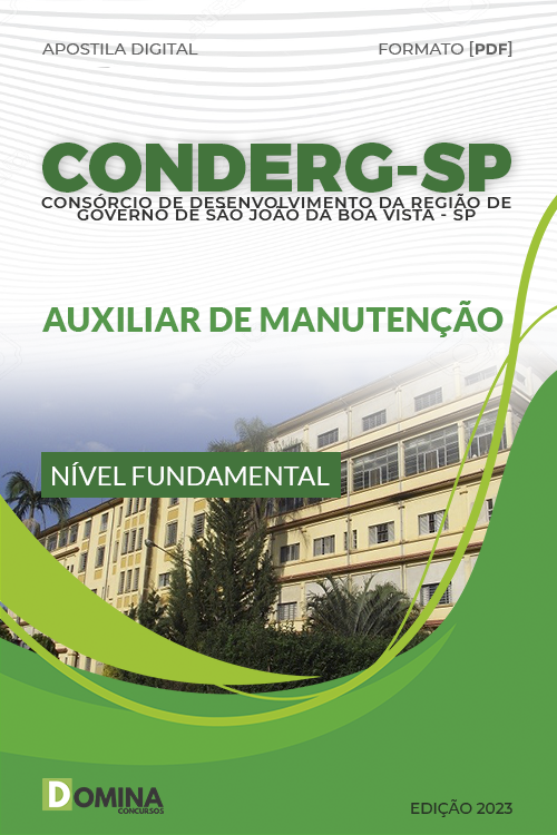 Apostila CONDERG SP 2023 Auxiliar de Manutenção