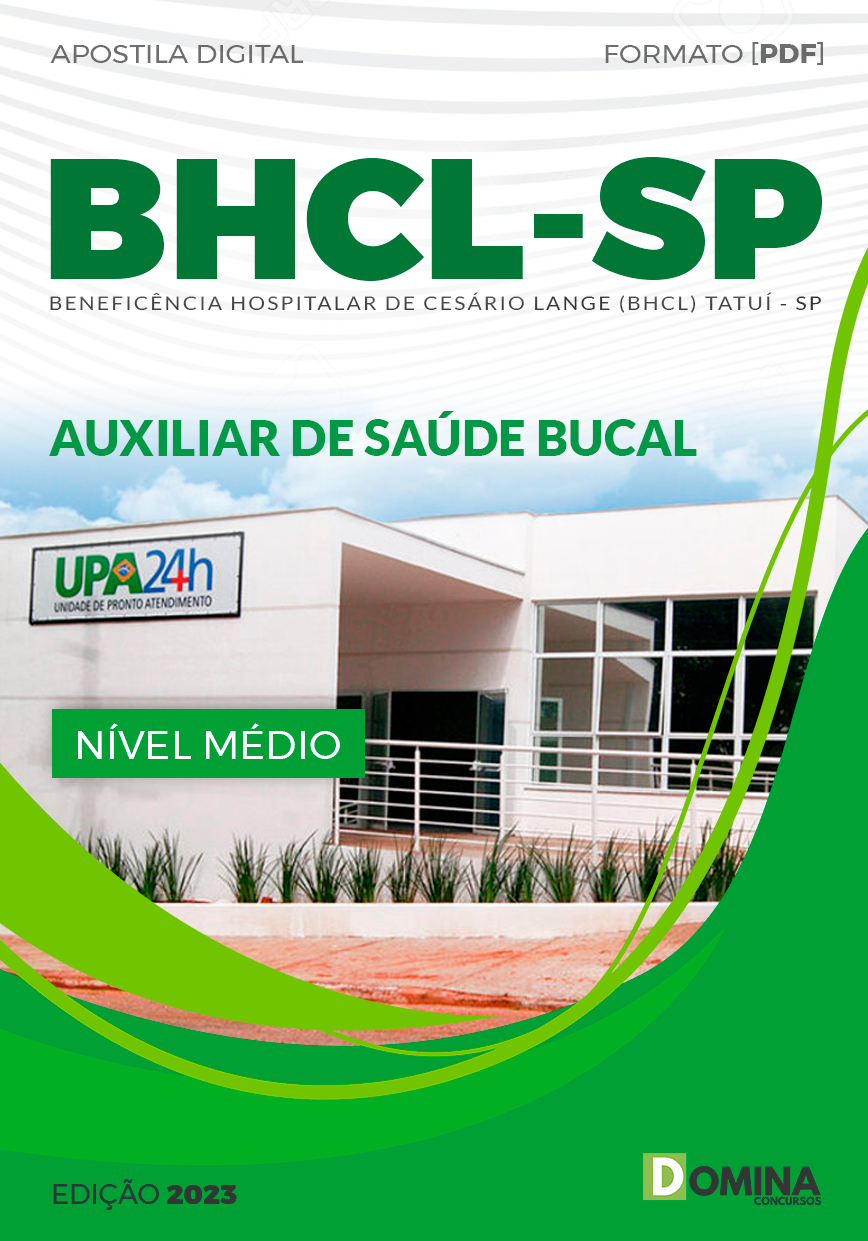 Apostila Processo Seletivo BHCL SP 2023 Auxiliar Saúde Bucal