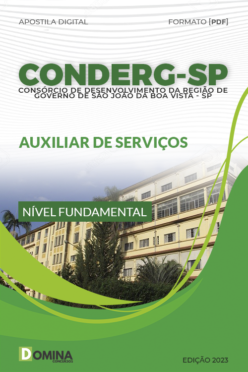 Apostila CONDERG SP 2023 Auxiliar de Serviços