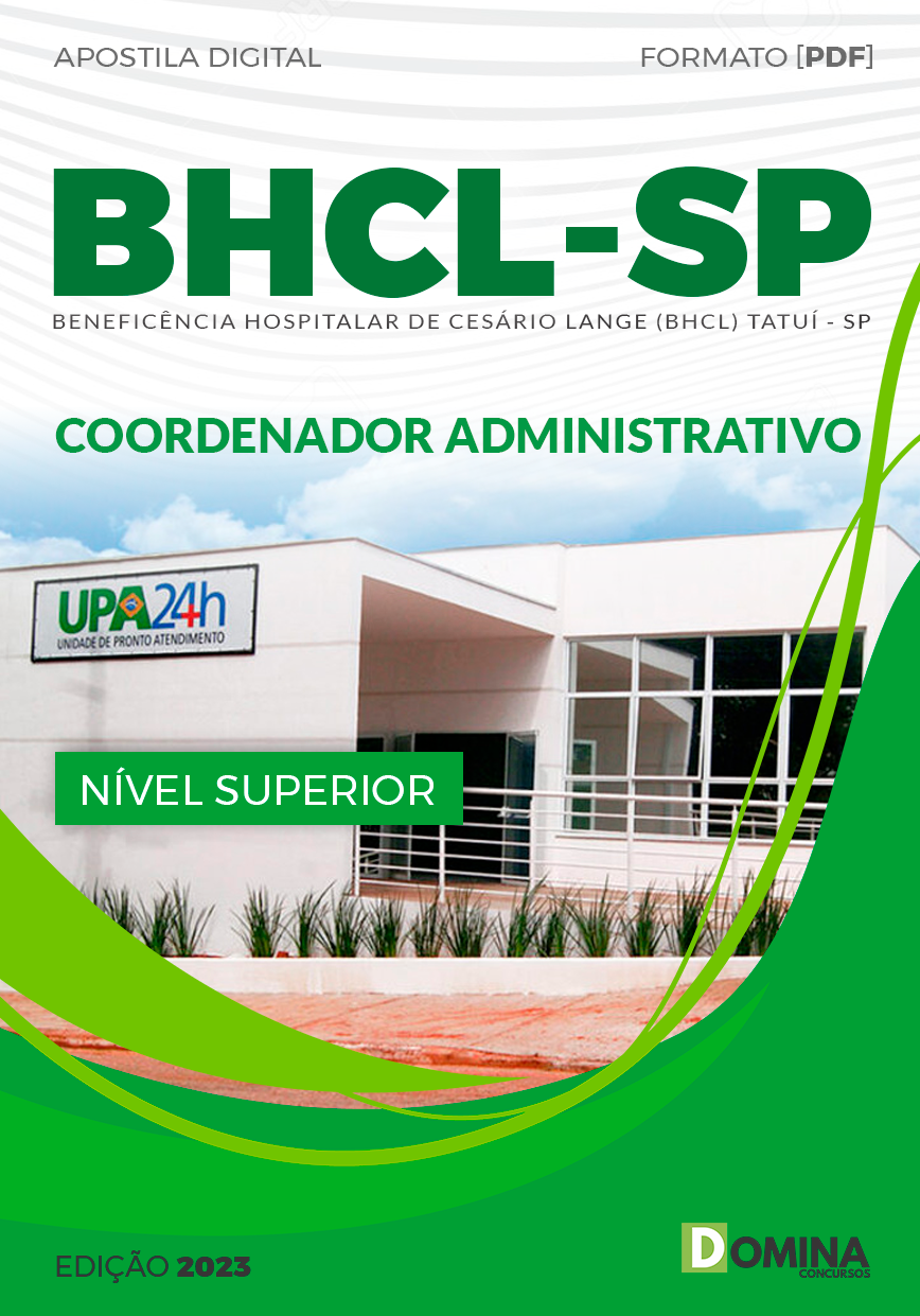 Apostila Seletivo BHCL SP 2023 Coordenador Administrativo