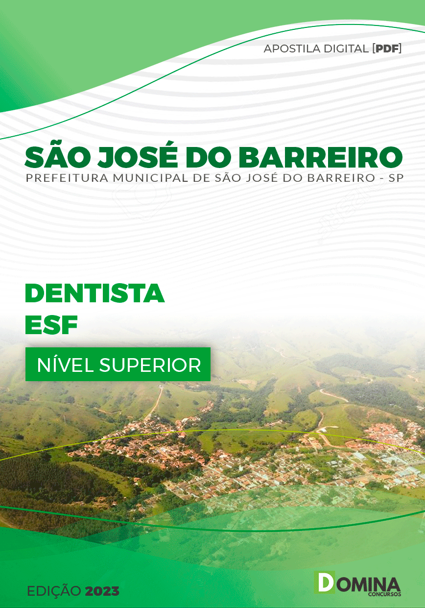 Apostila Pref São José do Barreiro SP 2023 Dentista ESF