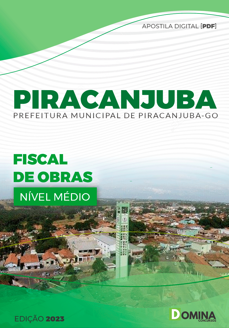 Apostila Concurso Pref Piracanjuba GO 2023 Fiscal Obras