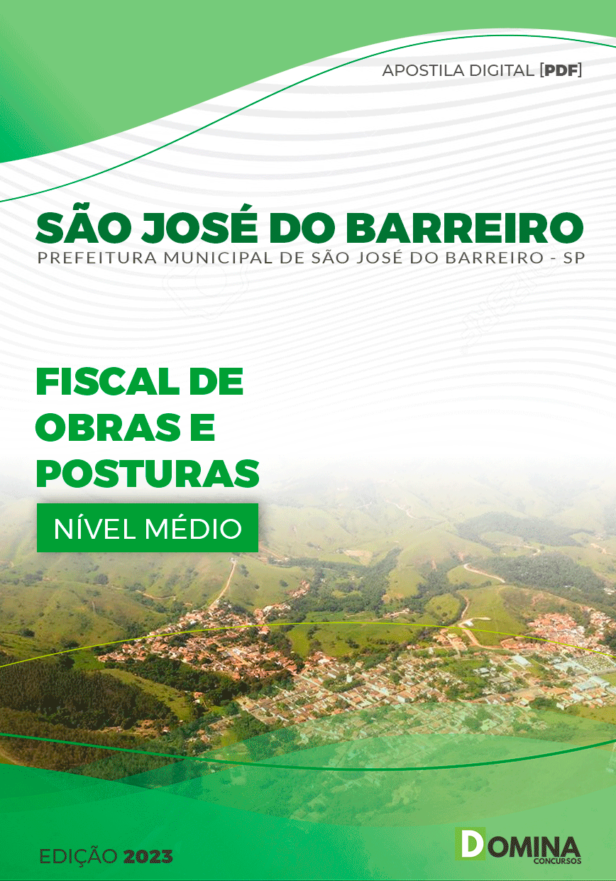 Apostila Pref São José do Barreiro SP 2023 Fiscal Obras Posturas