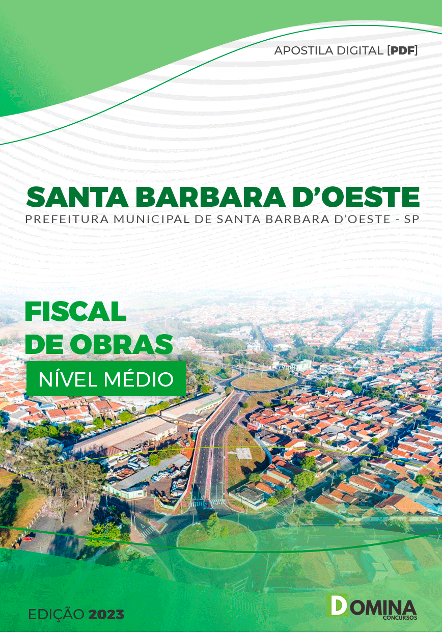 Apostila Pref Santa Barbara d’Oeste SP 2023 Fiscal Obras