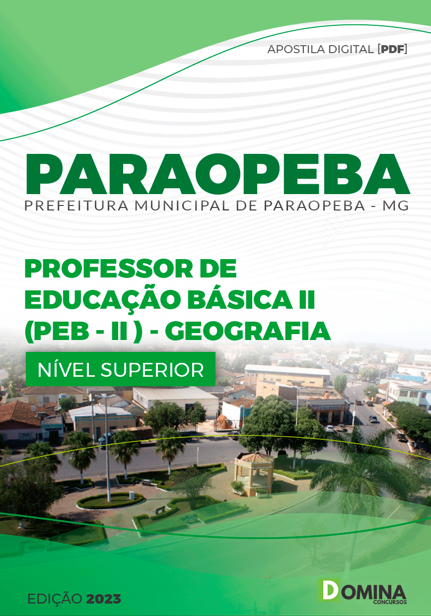 Pref Paraopeba MG 2023 Professor Educação Básica Geografia