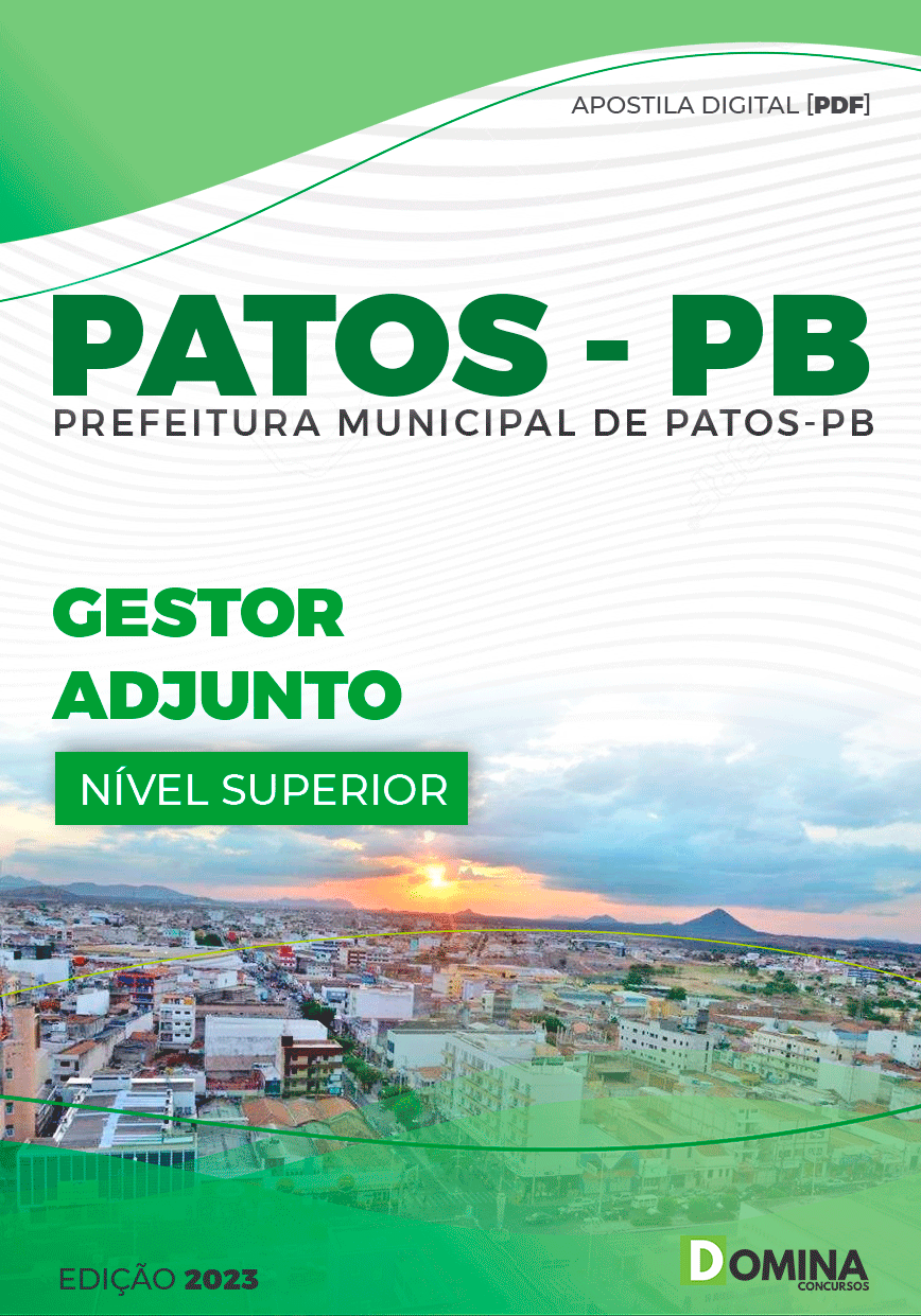 Apostila Pref Patos PB 2023 Gestor Adjunto