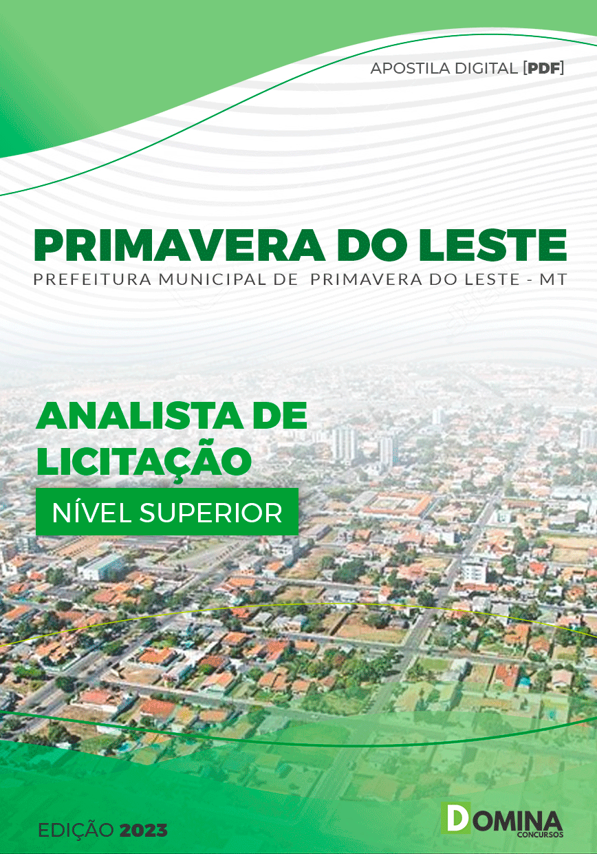 Apostila Pref Primavera Leste MT 2023 Analista Licitação