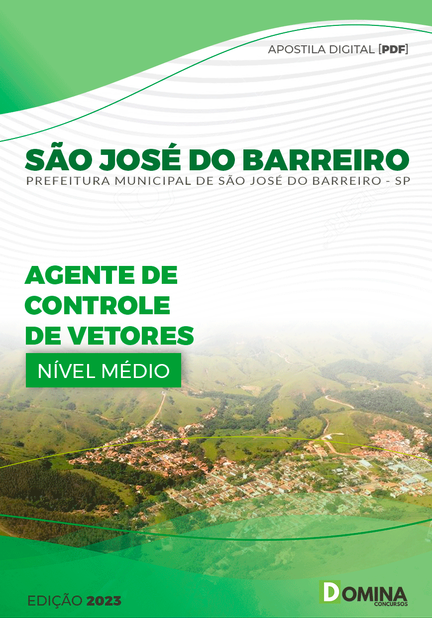 Apostila Pref São José do Barreiro SP 2023 Agente Controle Vetores