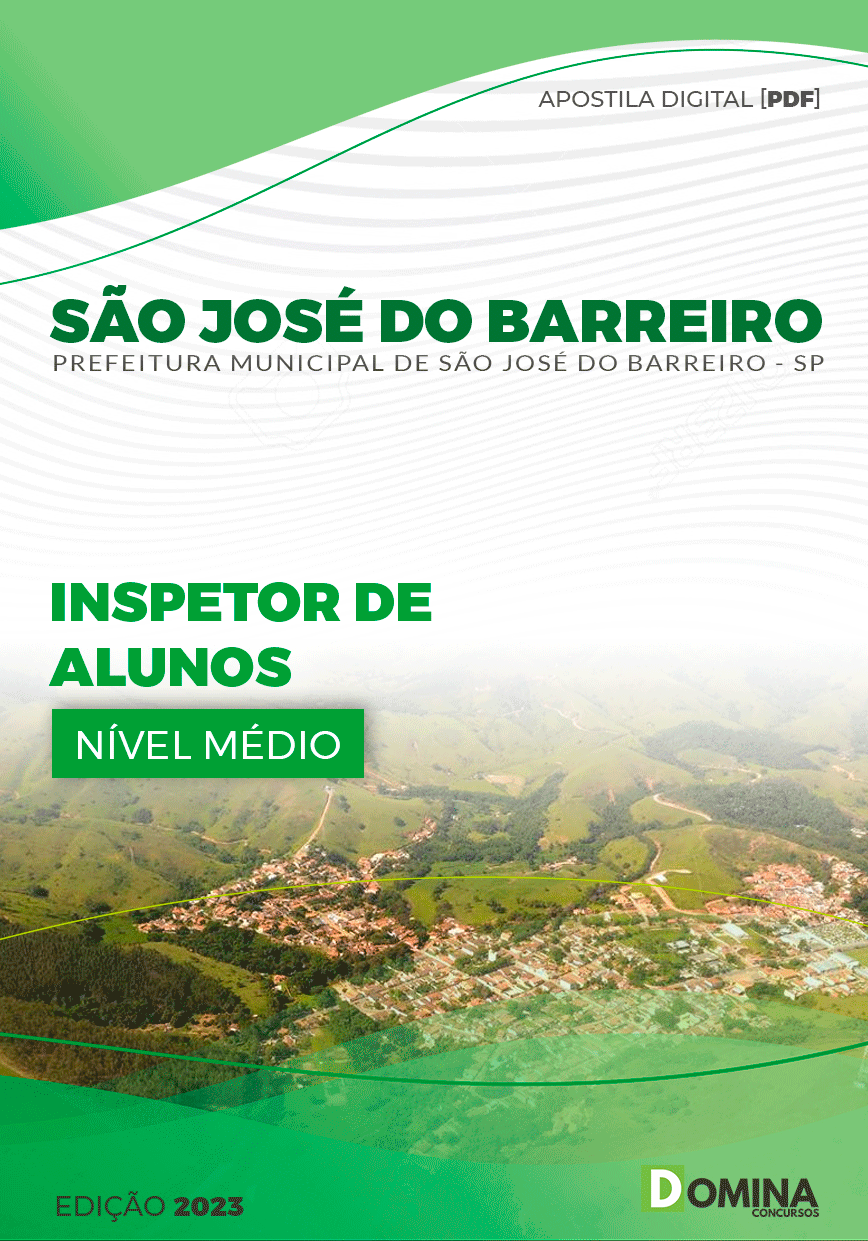 Apostila Pref São José do Barreiro SP 2023 Inspetor Alunos