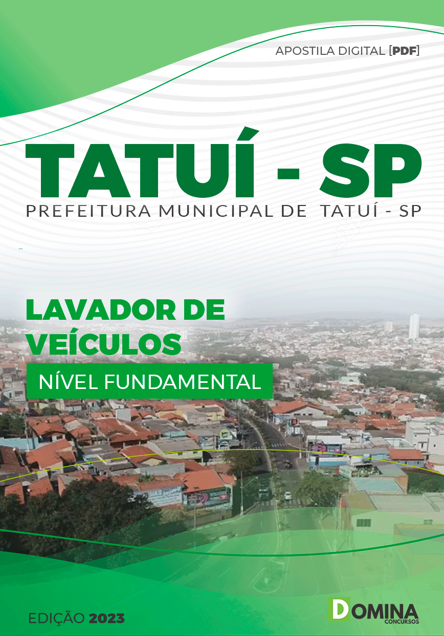 Apostila Pref Tatuí SP 2023 Lavador de Veículos