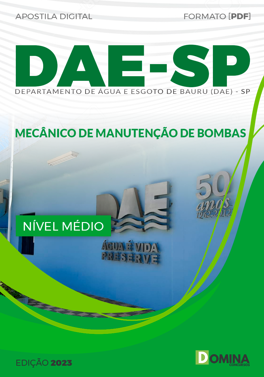 Apostila DAE SP 2023 Mecânico de Manutenção de Bombas