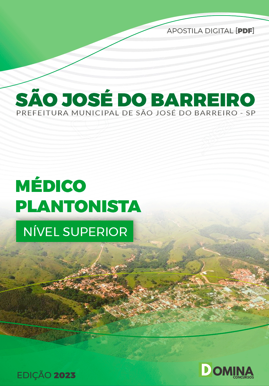 Apostila Pref São José do Barreiro SP 2023 Médico Plantonista