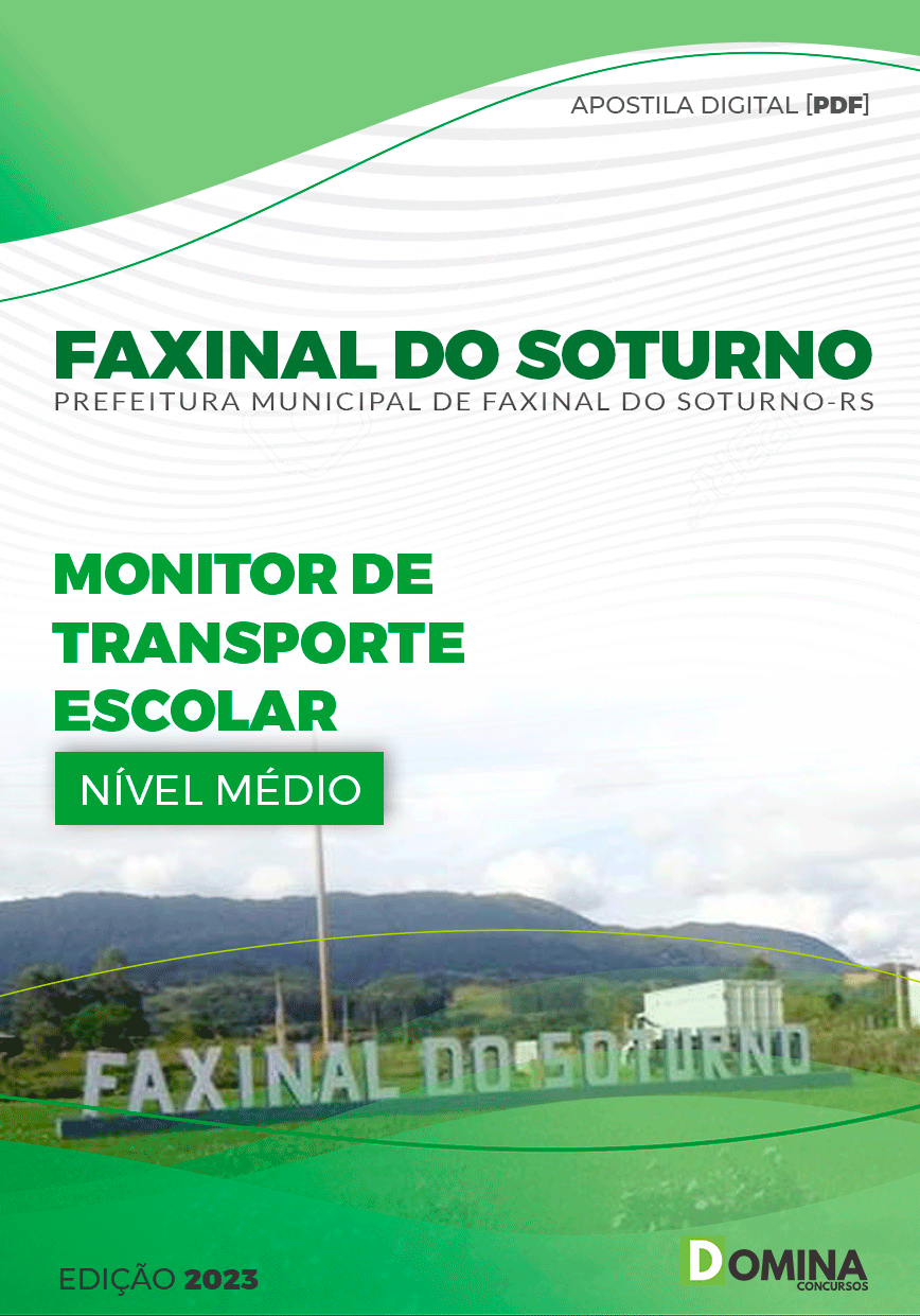 Apostila Pref Faxinal Soturno RS 2023 Monitor Transporte Escolar