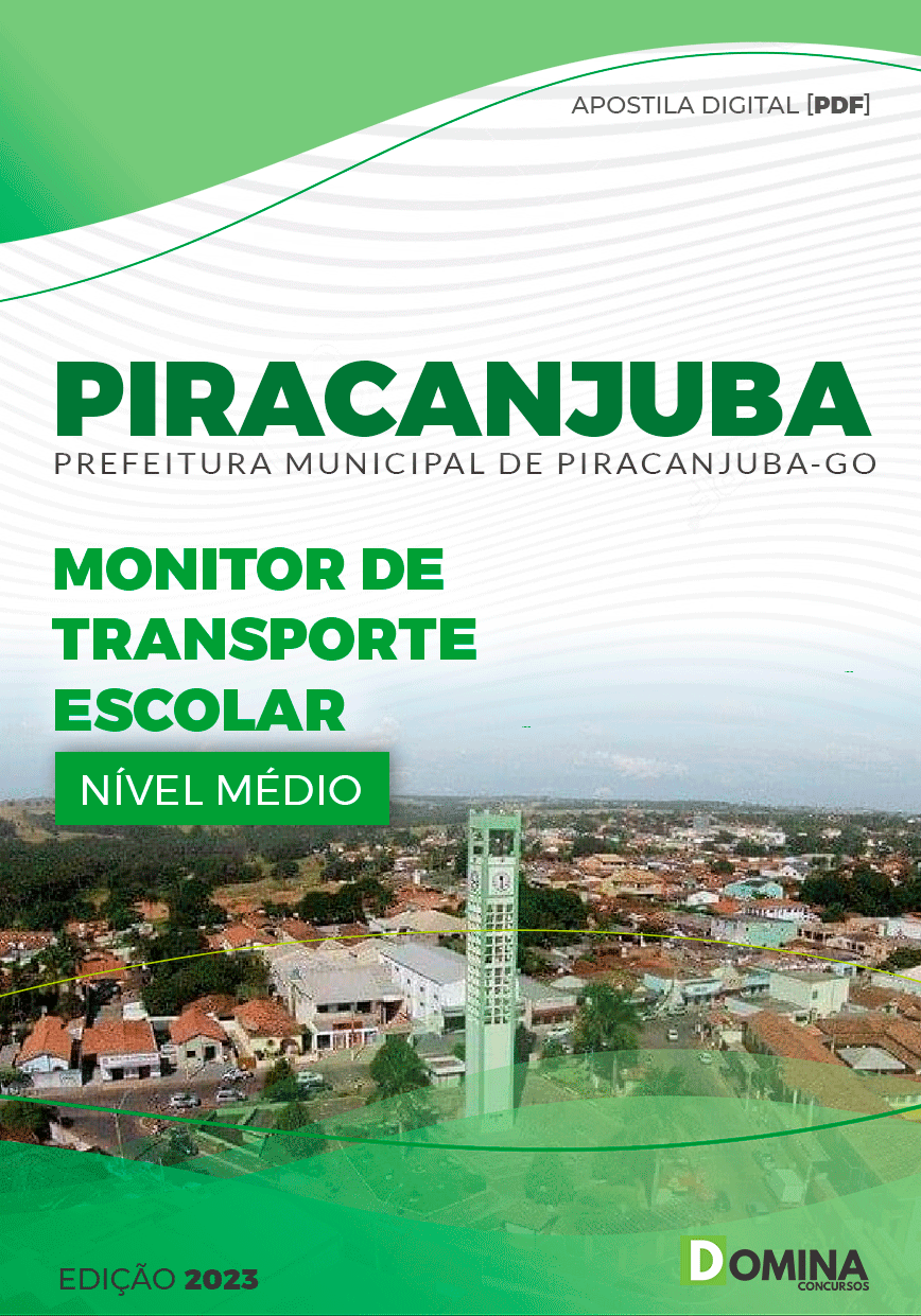 Apostila Pref Piracanjuba GO 2023 Monitor Transporte Escolar