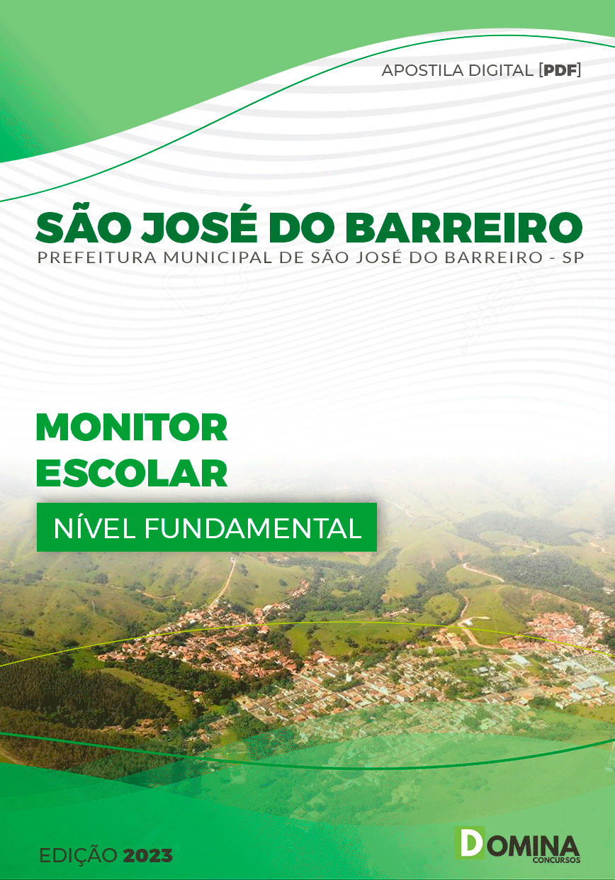 Apostila Pref São José do Barreiro SP 2023 Monitor Escolar