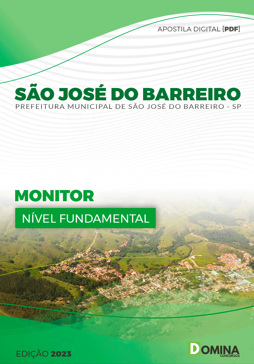 Apostila Pref São José do Barreiro SP 2023 Monitor
