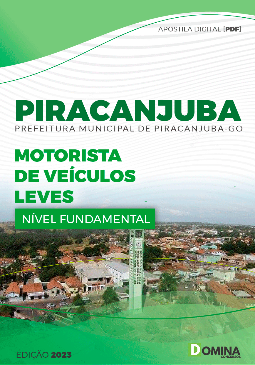 Apostila Pref Piracanjuba GO 2023 Motorista Veículos Leves