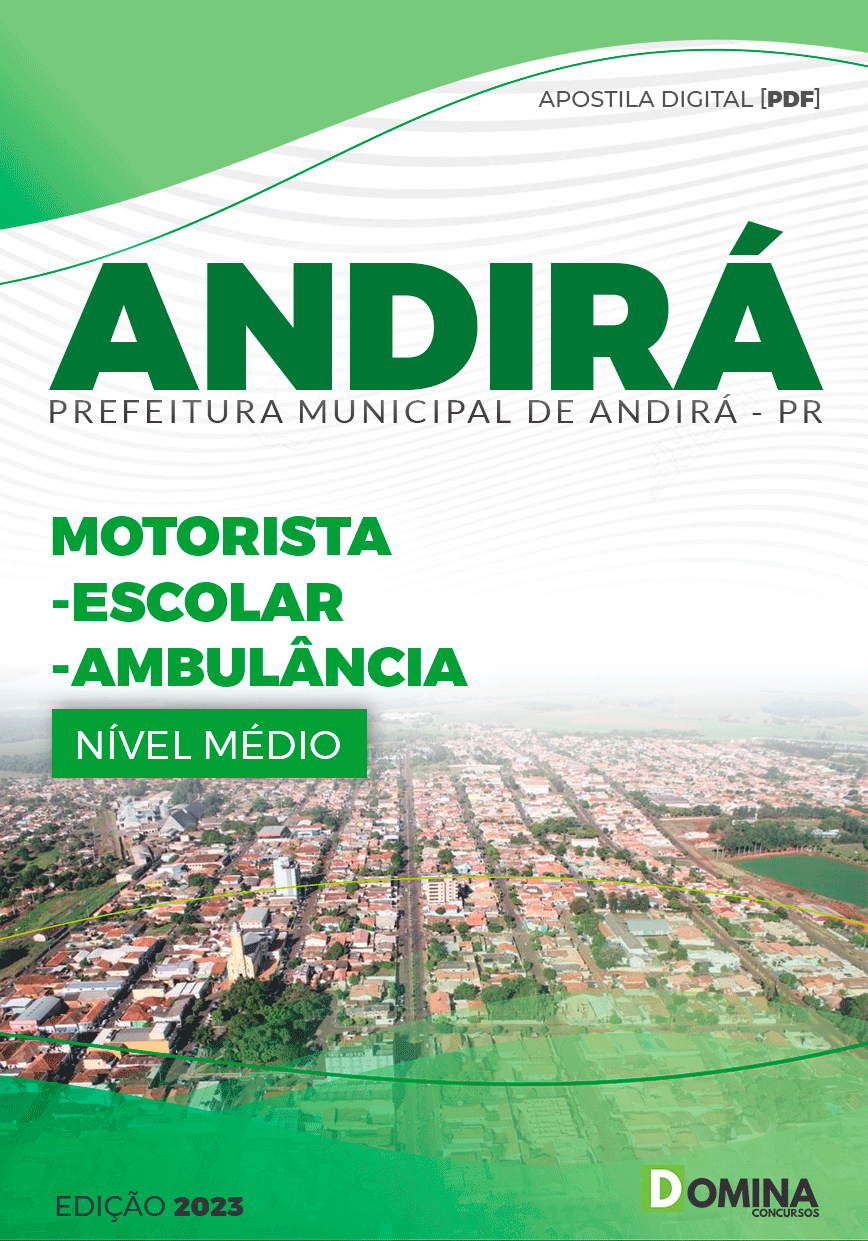 Apostila Pref Andirá PR 2023 Motorista Escolar e Ambulância