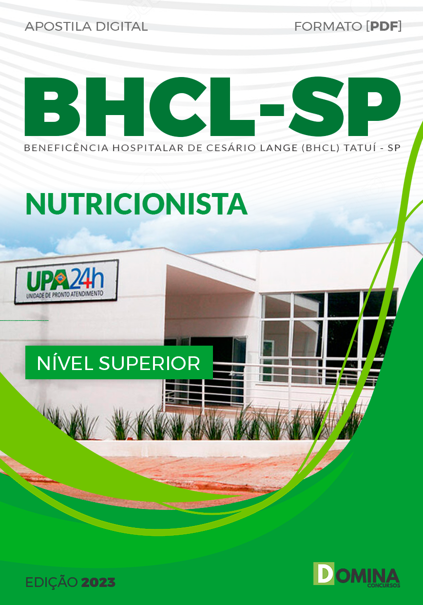 Apostila Processo Seletivo BHCL SP 2023 Nutricionista