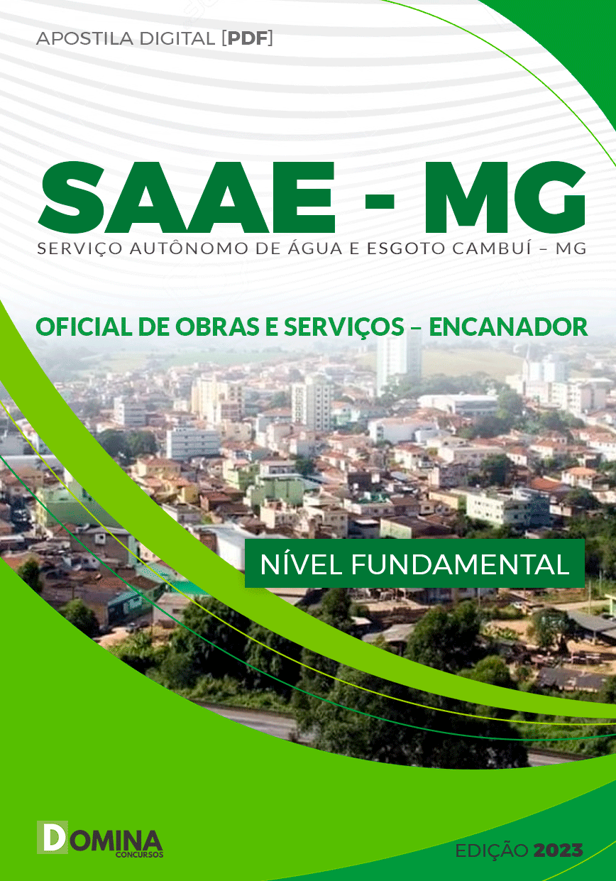 Apostila SAAE Cambuí MG 2023 Oficial Obras Serviços Encanador
