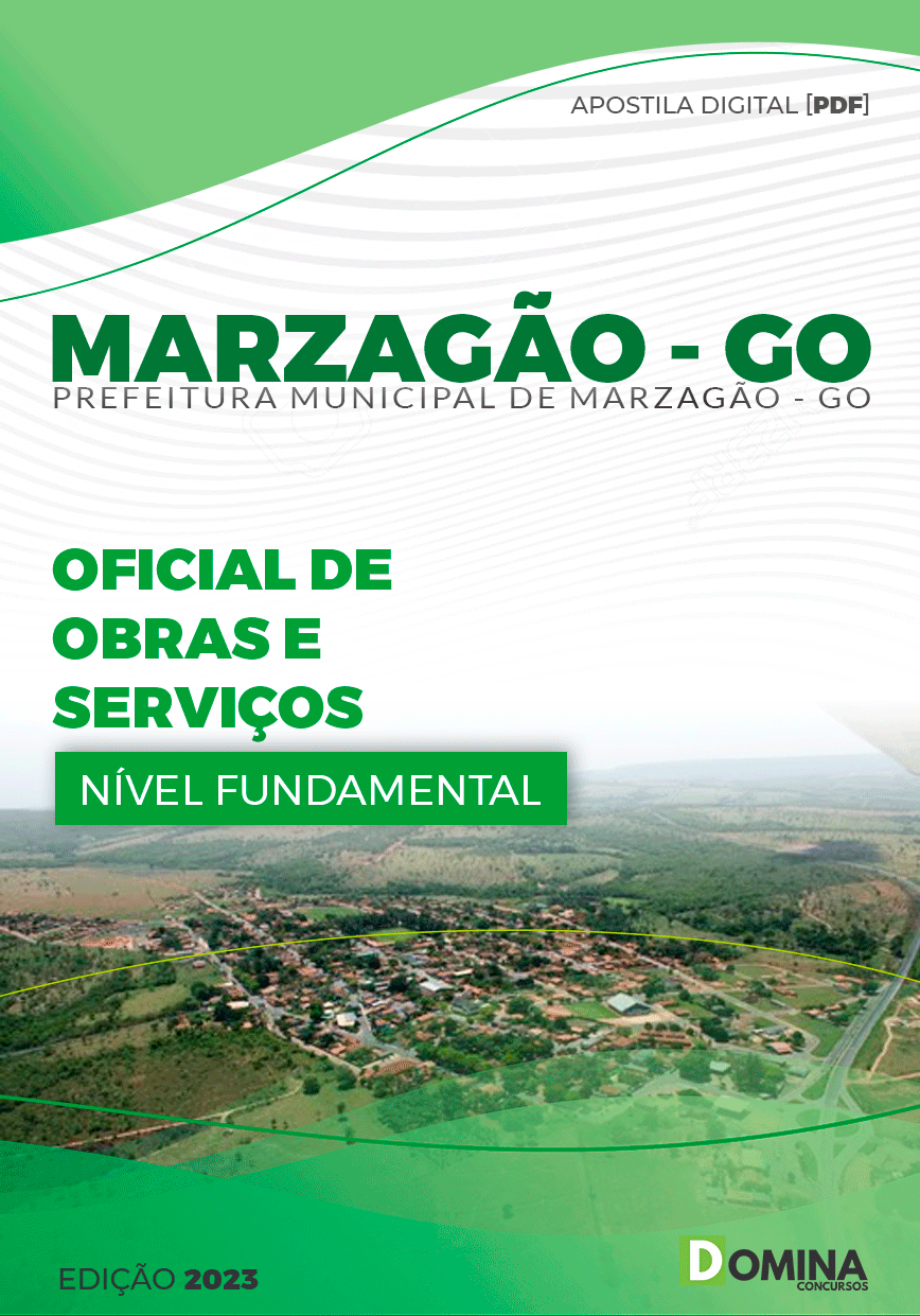 Apostila Pref Marzagão GO 2023 Oficial Obras Serviços