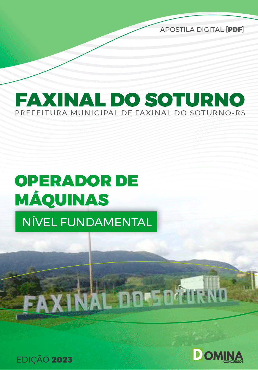 Apostila Pref Faxinal Soturno RS 2023 Operador Máquinas