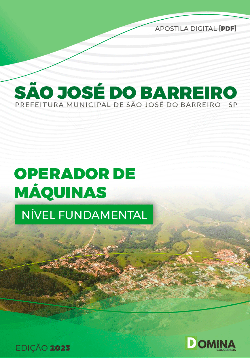 Apostila Pref São José do Barreiro SP 2023 Operador Máquinas