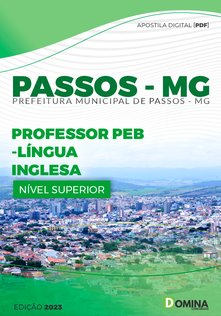 Apostila Pref Passos MG 2023 Professor PEB Língua Inglesa