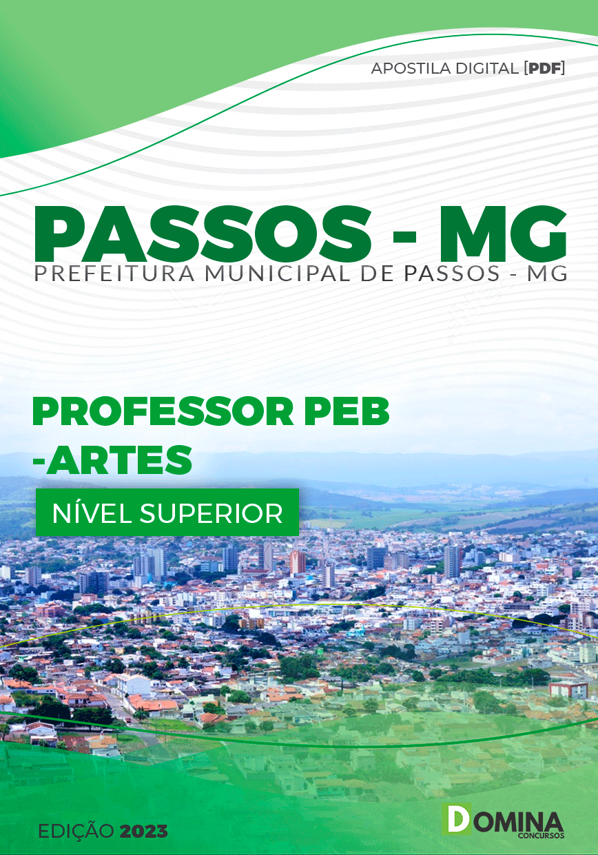 Apostila Pref Passos MG 2023 Professor PEB Artes