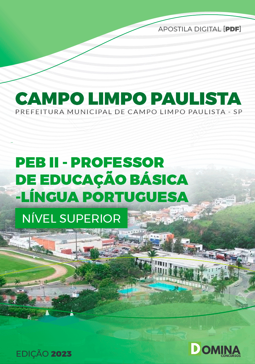 Apostila Pref Campo Limpo Paulista SP 2023 Professor II Língua Portuguesa